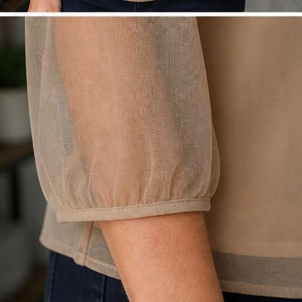 Camel Ruffle Blouse - Picture 5 of 6